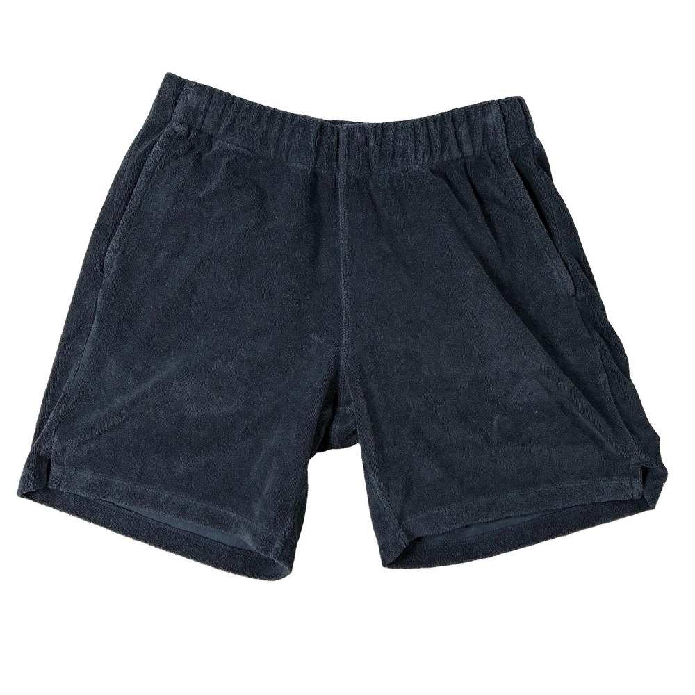 Todd Snyder Terry Cloth Elastic Waist Shorts Navy Mens M Quiet Luxury Athleisure